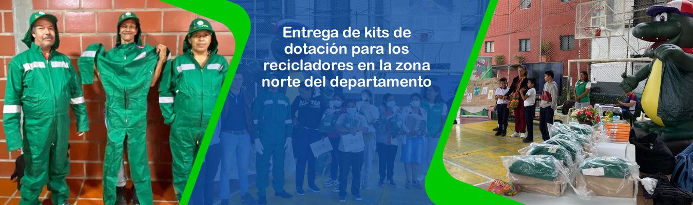 Entrega de kits de dotacion para los recicladores en la zona norte del departamento